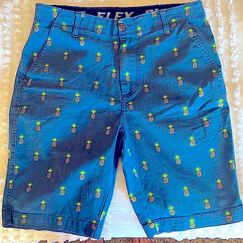 (Plugg) flex blue pineapple shorts size 30